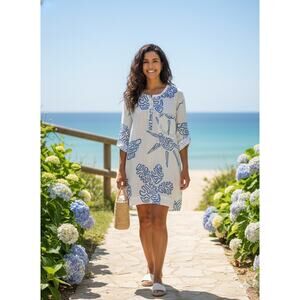 NWT Sabo Skirt Australia Ali Mini dress evoke Blue gauze Cotton Sz Au-10, US-6/M